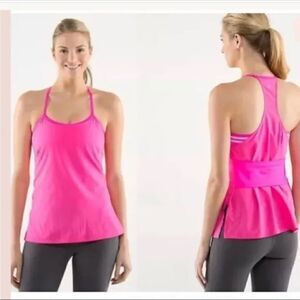 Lululemon amped tank raspberry glo practice freely groovy stripe 4